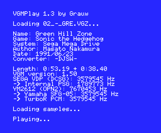 VGMPlay MSX project page